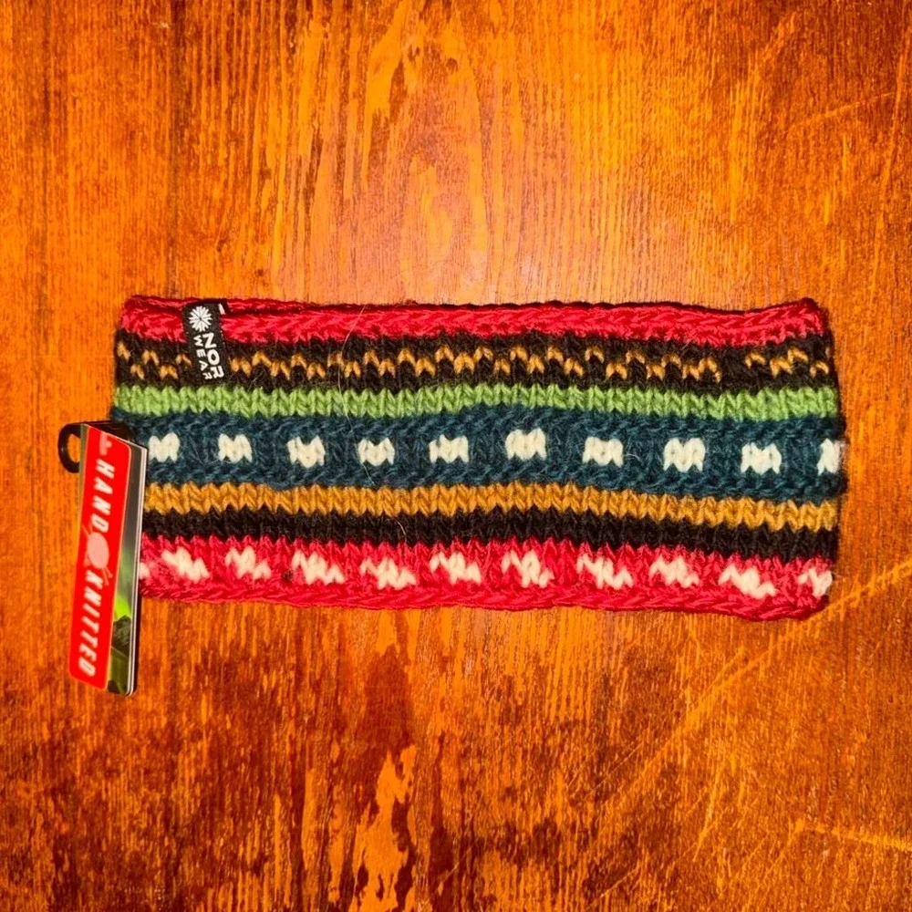 Nor Wear Norwegian Knit Wool Headband Ear Warmer Nordic Fair Isle Winter Boho
